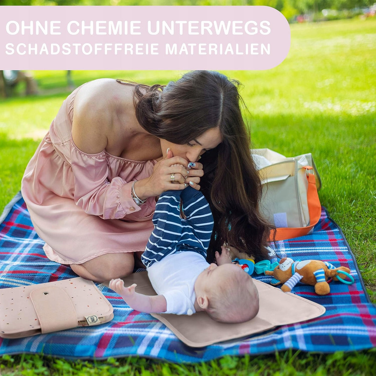 JUBI organizer na pieluchy chusteczki +przewijak, bez chemii, mata do przewijania i pielęgnacji niemowląt