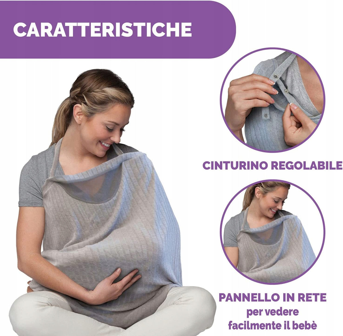 CHICCO Boppy Infinity Schal und diskrete Stillhaube 2-in-1