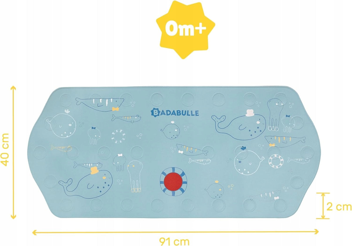 BADABULLE rutschfeste Badematte mit TEMPERATURsensor 91x40