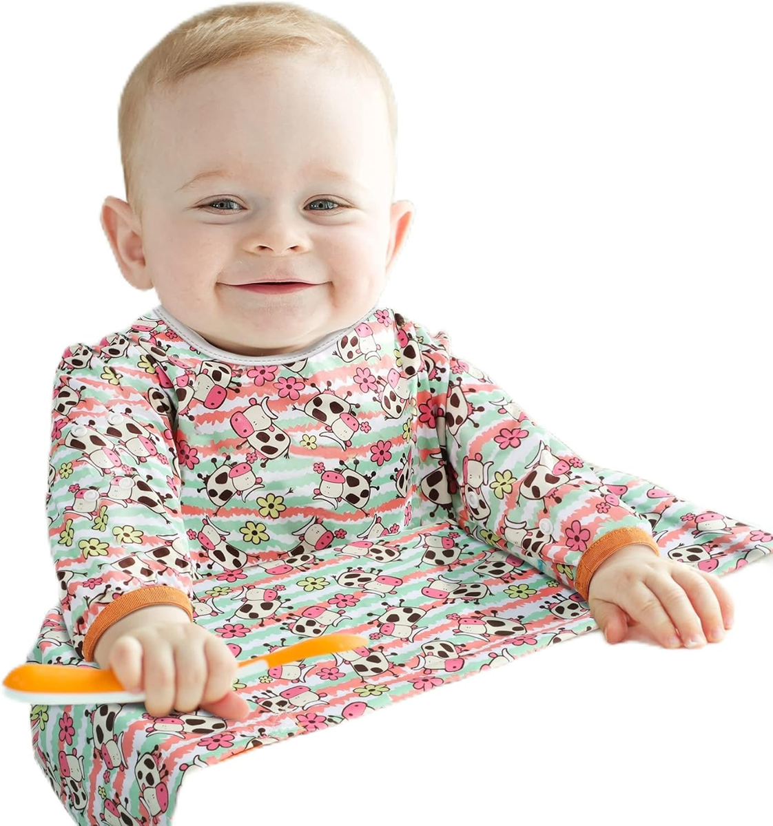 LENBEST Bavaglini per bambini bavaglino impermeabile con maniche 6 mesi+