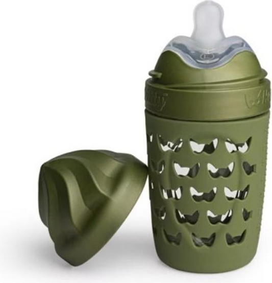 HEROBILITY Hero Eco Glasflasche mit Hülle 200 ml 6 m+ Sauger M