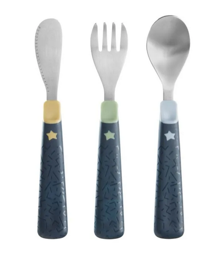 TOMMEE TIPPEE Besteckset für große Kinder, Edelstahl, Löffel, Gabel, Messer, 16 cm, 12 M+