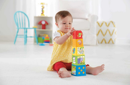 FISHER-PRICE Stack & Explore Blocks különböző méretű építőkockák, 5 darab