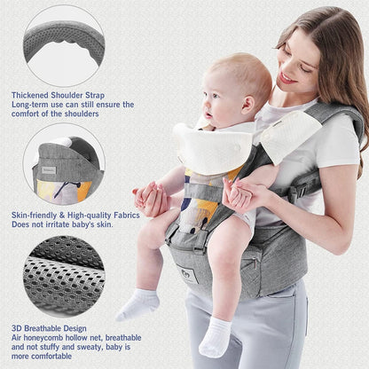BELLABABY Ergonomische Babytrage mit Hüftgurt 3in1 0-36 Monate