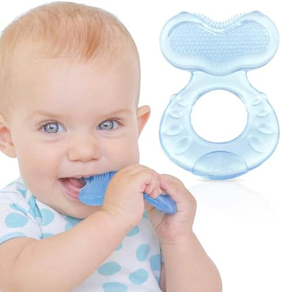 NUBY Teethe-eez silikonowy gryzak z etui niebieski 3m+
