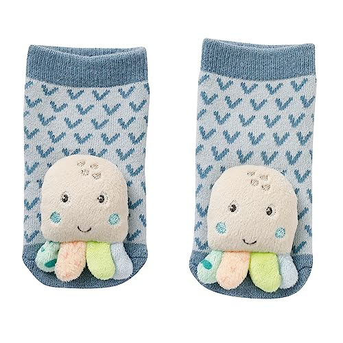 FEHN Oktopus-Socken mit Rassel für Babys