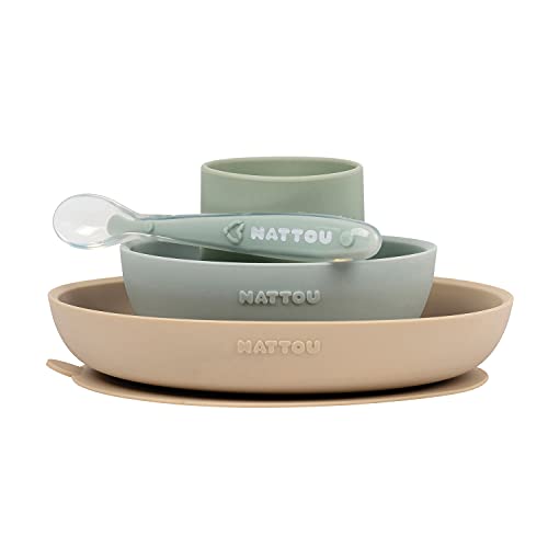 NATTOU Silikon-Essgeschirr, 4-teilig