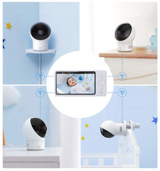 EUFY SpaceView telecamera aggiuntiva per baby monitor elettronico + obiettivo grandangolare