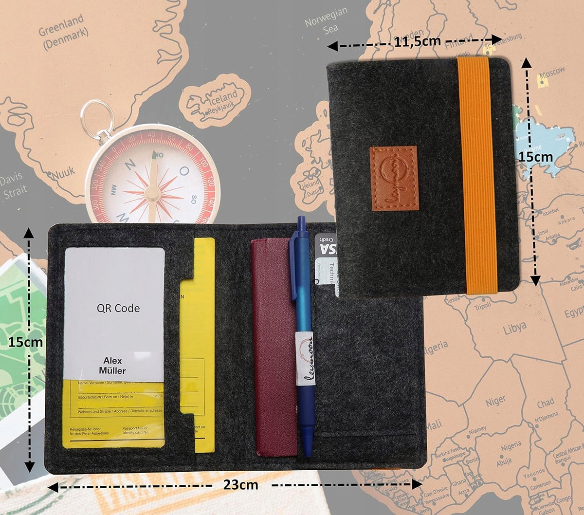 LEYMOON ORGANIZER ETUI für Dokumente Impfpass