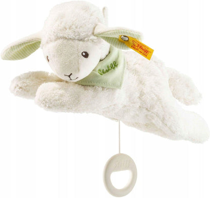 STEIFF przytulanka z pozytywką "Czy wiesz ile jest gwiazd" OWCA LENNY 24 cm, biała, miękka, z kołysanką