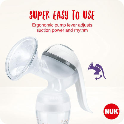 NUK Handmilchpumpe + Perfect Match Flaschen 150ml Set