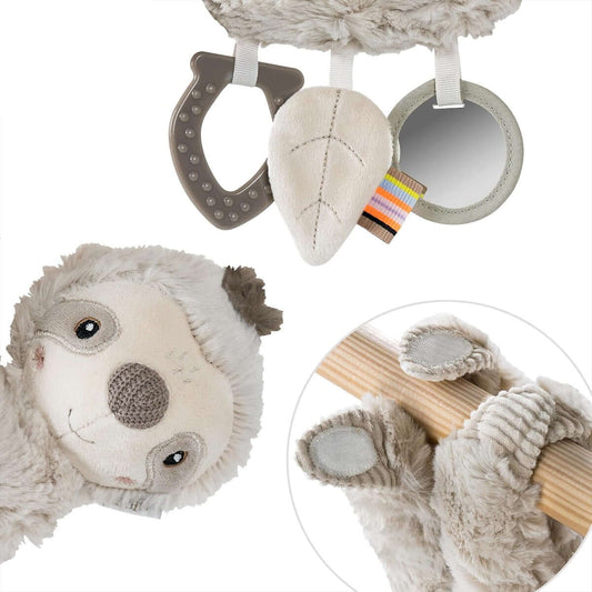 FEHN Activity Faultier Plüsch-Anhänger für Kinderwagen und Babyschale 22 cm