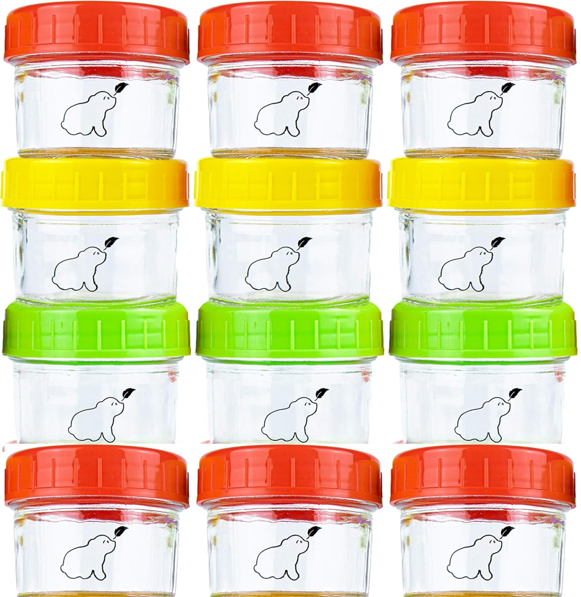 BUDDING BEAR Glasbehälter Gläser 120 ml x 12
