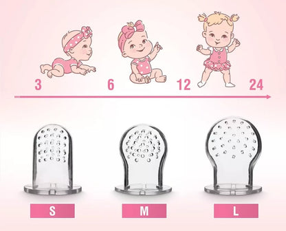 LUXIOR Schnuller für Obst für Babys 3-12 Monate 2 Stück 6 Mundstücke