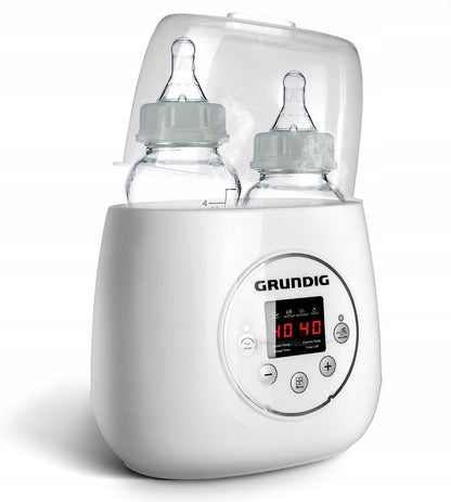 GRUNDIG 3w1 rozmrażacz, podgrzewacz, sterylizator biały z wyświetlaczem LED do butelek