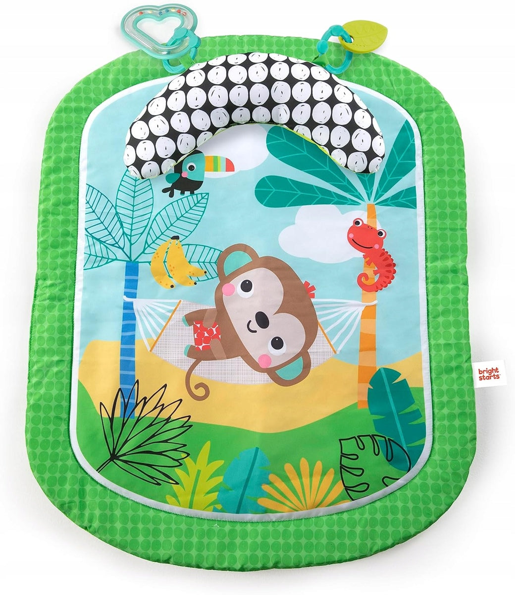 BRIGHT STARTS Easy Breezy Spieldecke + Kissen und 2 Spielzeuge 54 x 67 cm