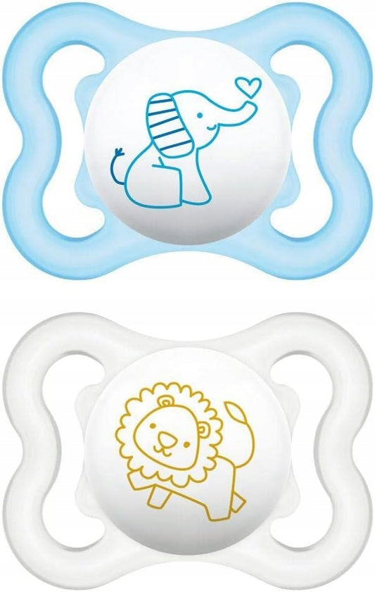 MAM AIR smoczek uspokajający x2 0-6m, silikonowy, delikatny dla wrażliwej skóry dziecka, wolny od BPA i BPS