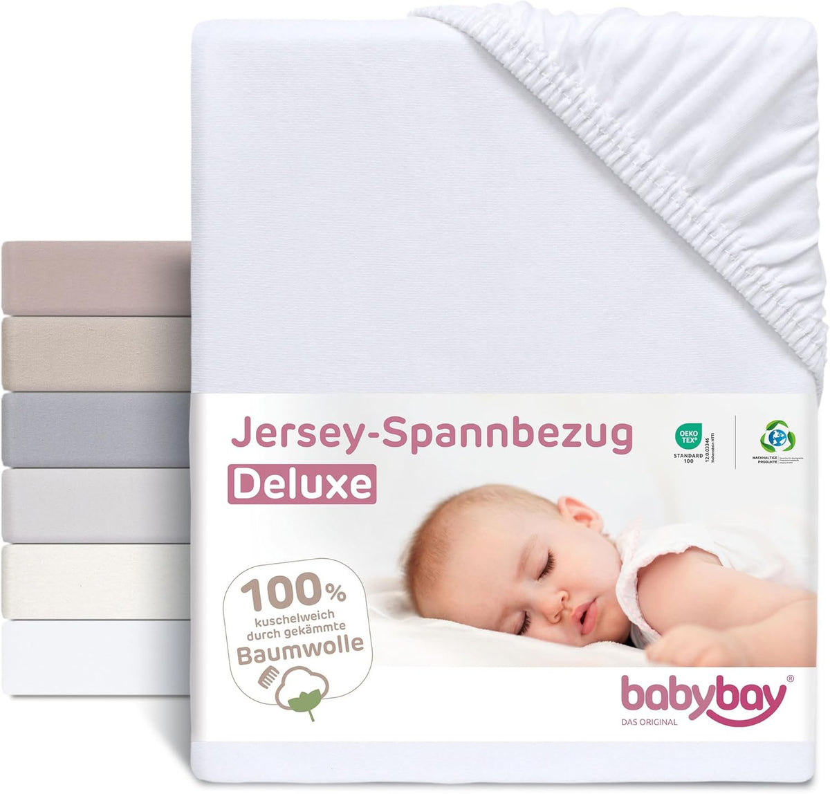 BABYBAY Spannbetttuch für Boxspring XXL 105x57,5cm