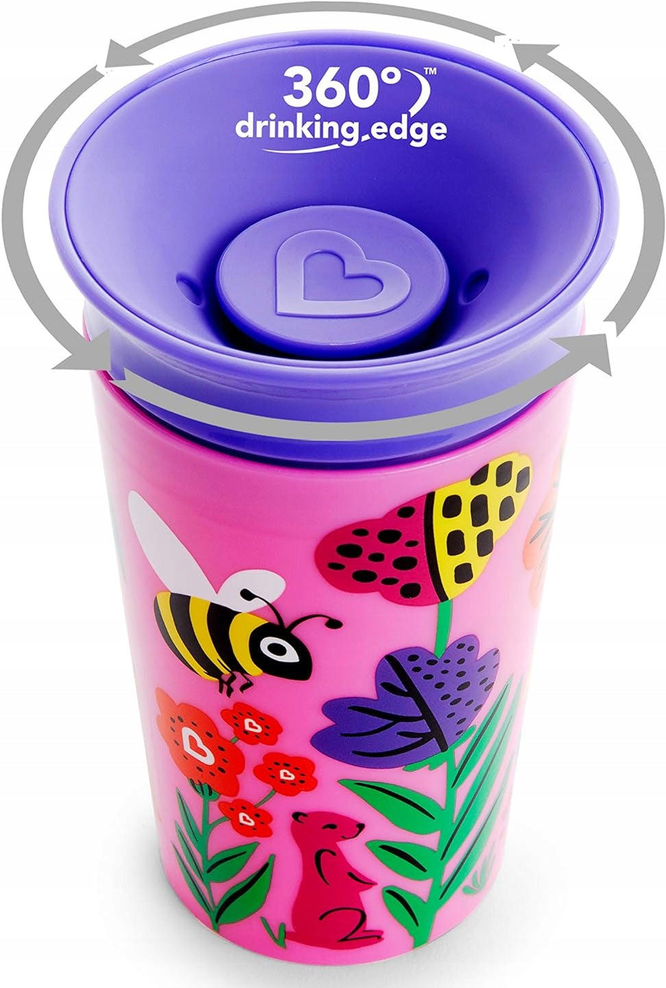 MUNCHKIN WildLove Auslaufsicherer Becher 360° Trinklerntasse BIENE 1 Stück