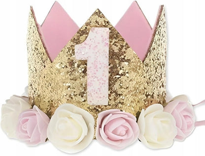 VOARGE goldene Prinzessinnenkrone zum ersten Geburtstag