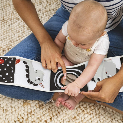 TINY LOVE zweiseitiges sensorisches Büchlein 0+ Kontrast