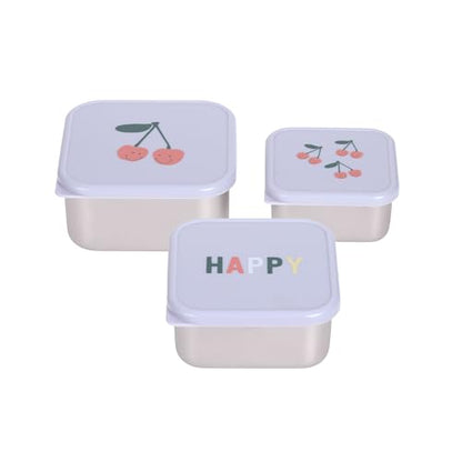 Lässig Happy Fruits Edelstahlbehälter für Snacks 3 Stück