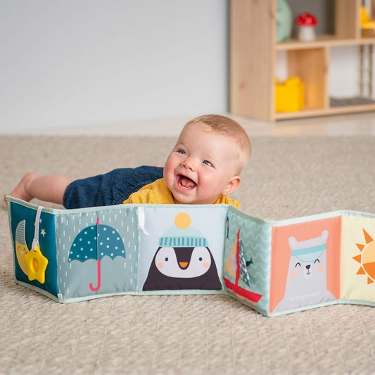 TAF TOYScontrast bookletage 0 +multicolourdimensions after folding 14 x 14 cmmaterials polyester, plastic