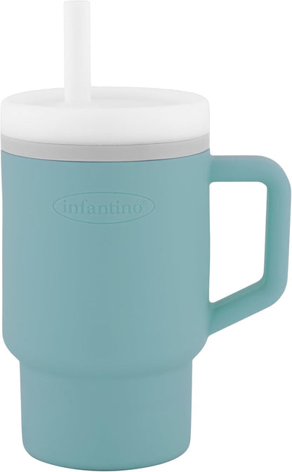 INFANTINO My 1st Tumbler Silikon-Trinklernbecher mit Mundstück, 266 ml, 6 m+