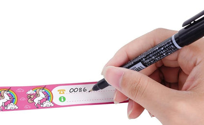 VICLOON wasserdichte SOS-Armbänder für Kinder, 8 Stück + Marker