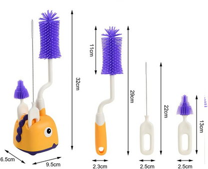 VICLOON 3in1 Silikonbürsten für die Reinigung von Flaschen, Schnullern und Strohhalmen, 32 cm