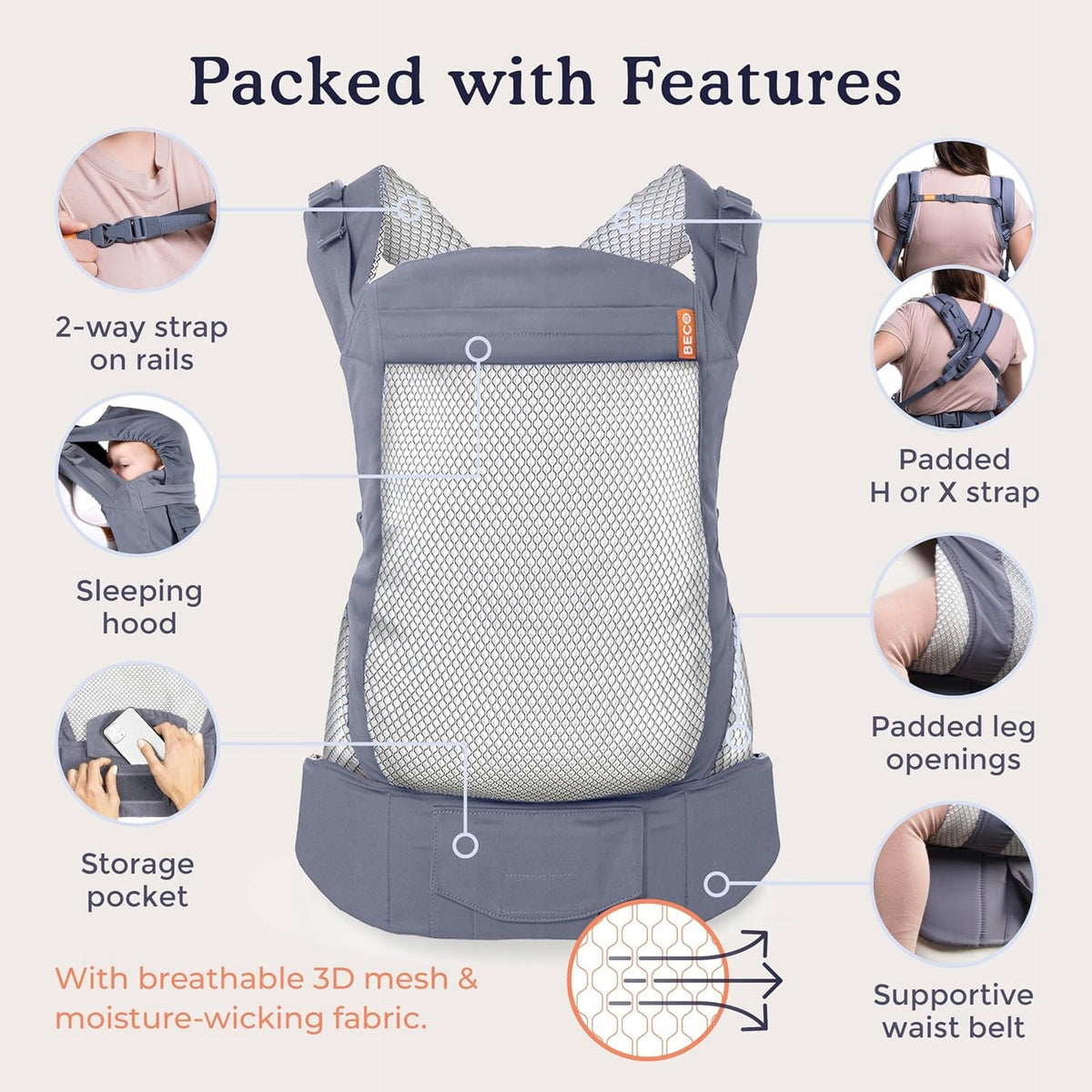 BECO TODDLER Schnallentrage 9-27kg 3D-Mesh