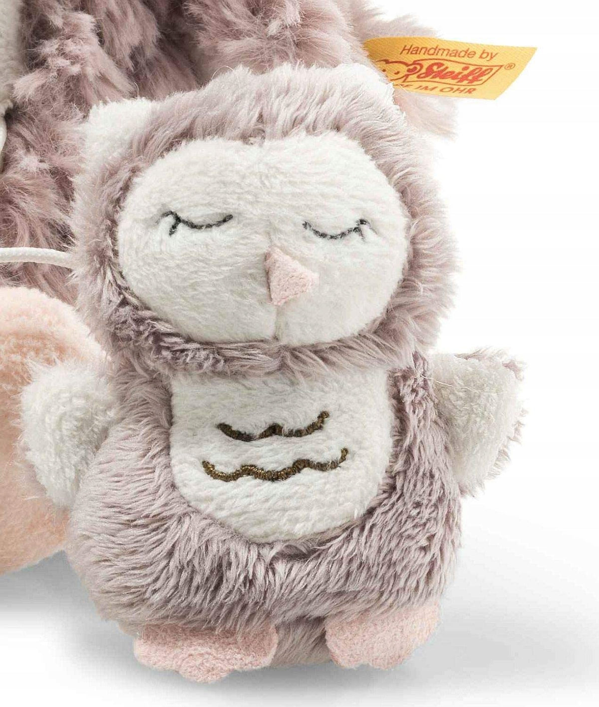 STEIFF Sowa Ollie przytulanka z pozytywką 21 cm, pluszowa sowa brązowo-beżowa do łóżeczka i wózka