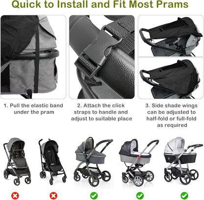 SELENE universeller Sonnenschutz für Kinderwagen UV 50+