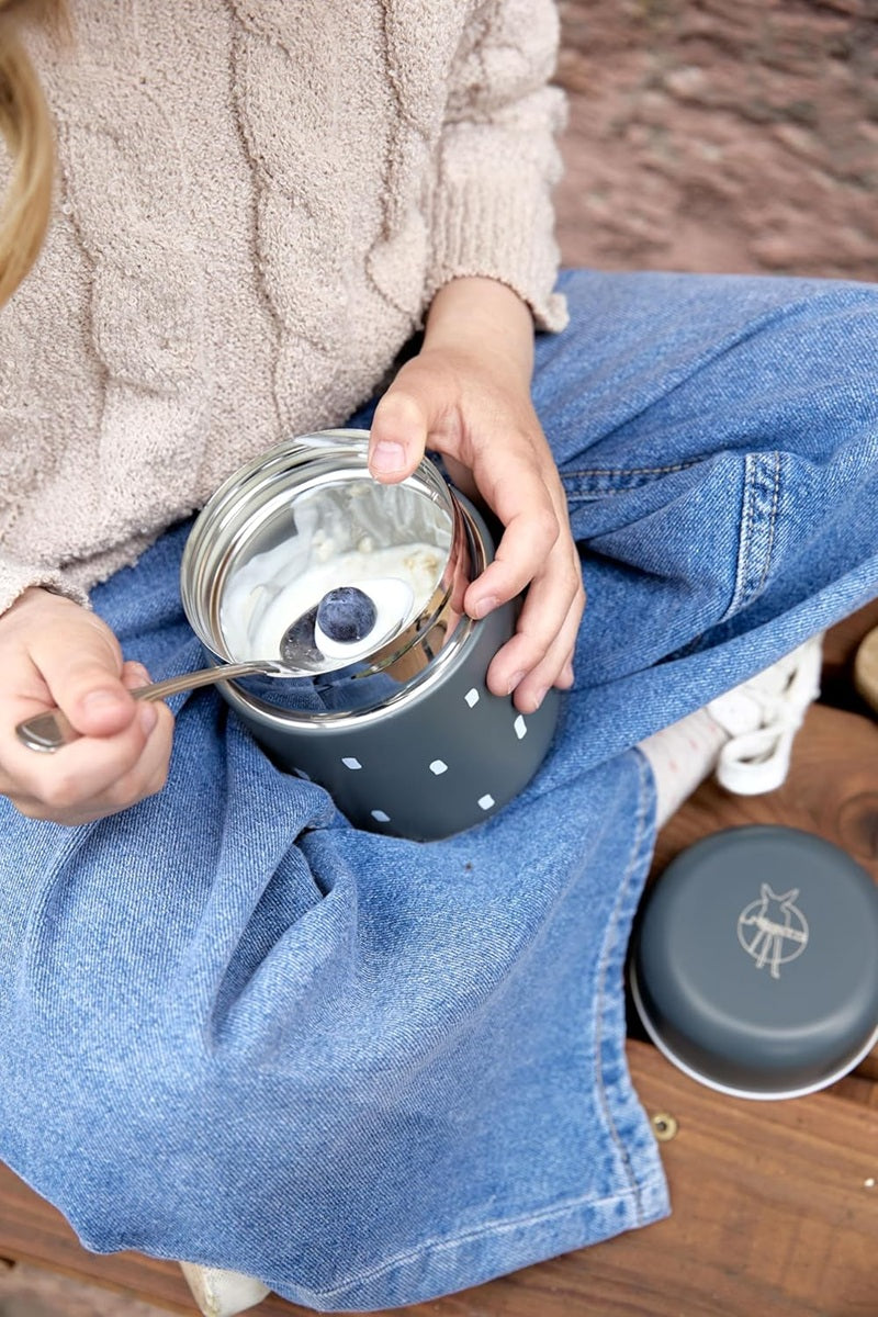 LÄSSIG Food Jar Happy Prints ESSENSTHERMOS aus Edelstahl 350 ml