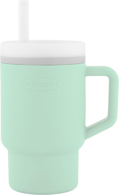 INFANTINO My 1st Tumbler Silikon-Trinklernbecher mit Mundstück, 266 ml, 6 m+
