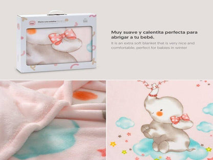 Interbaby Elefante Cometa pink blanket 110x140 cm