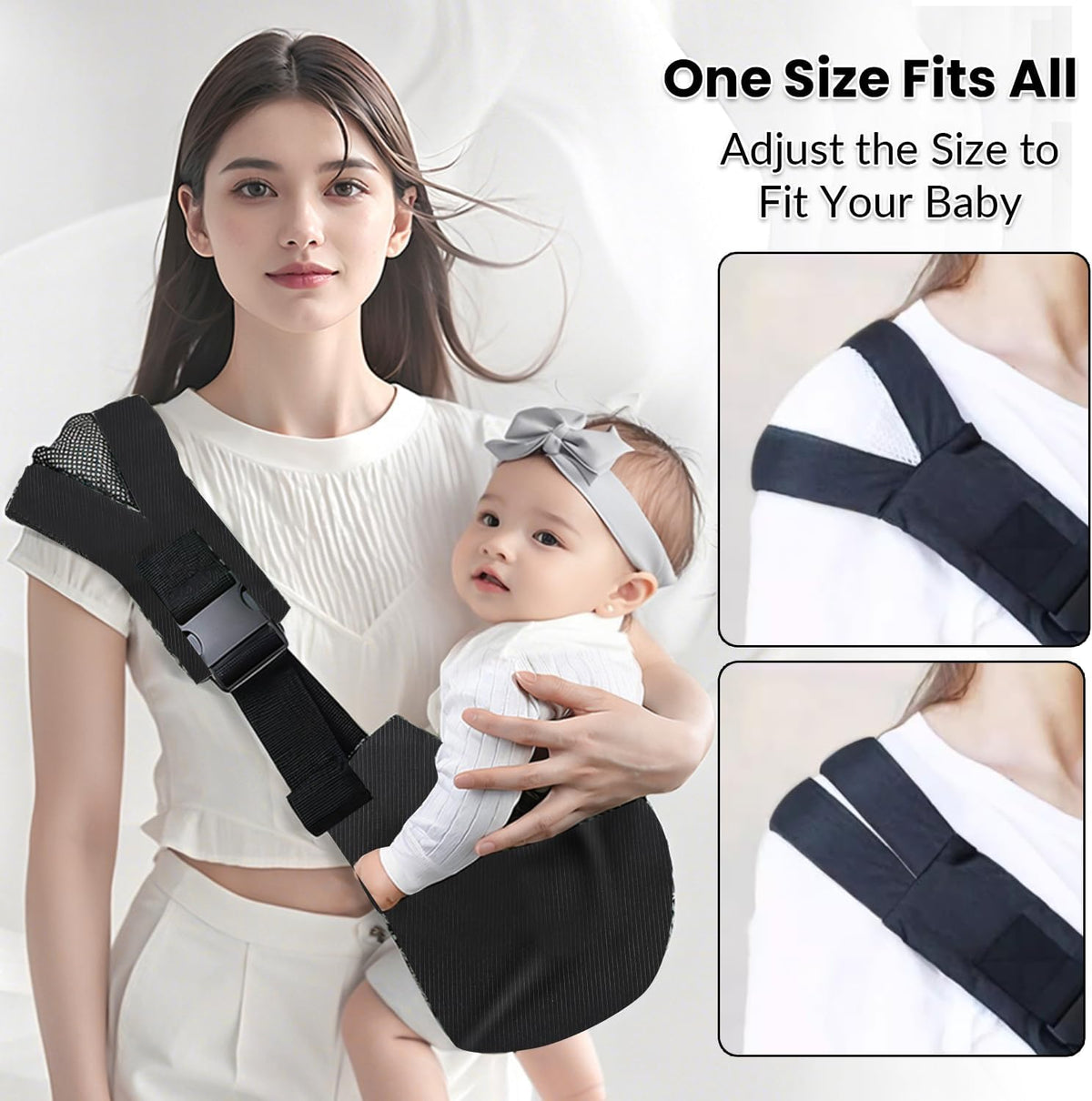 Adjustable baby carrier 3-36 months black