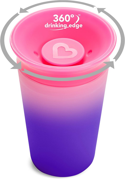 MUNCHKIN Miracle Color Change Becher mit 360°-Trinkrand 266 ml 12 m+
