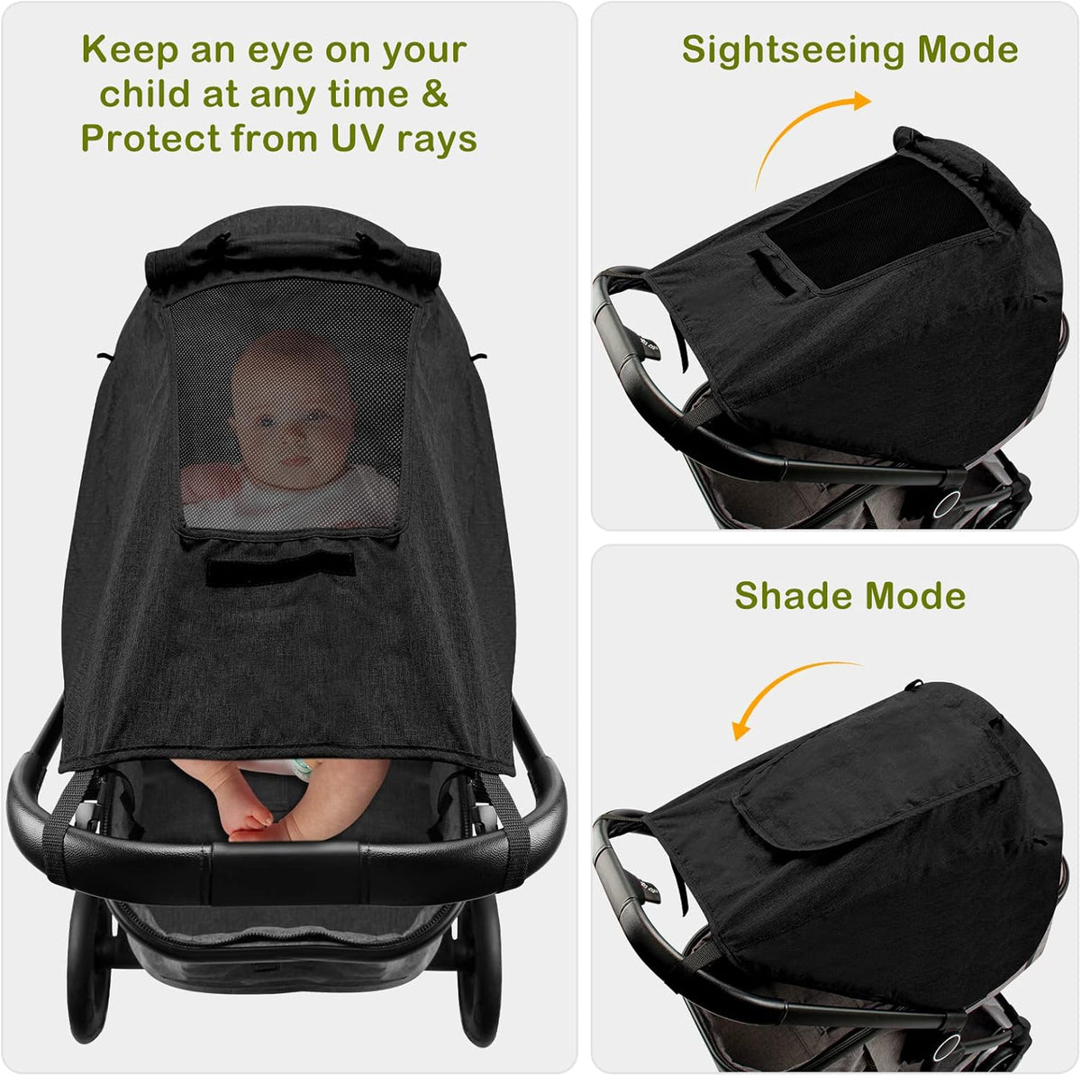 SELENE universeller Sonnenschutz für Kinderwagen UV 50+