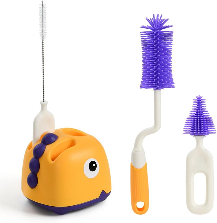 VICLOON 3in1 Silikonbürsten für die Reinigung von Flaschen, Schnullern und Strohhalmen, 32 cm