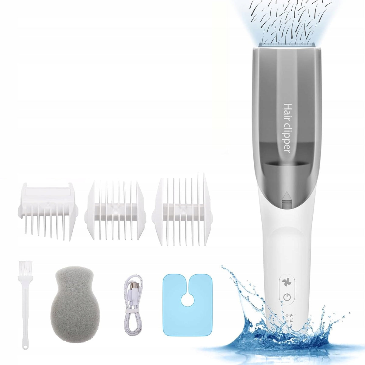 SPARK MOMENTS maszynka do strzyżenia włosów dla niemowląt, biały trymer akumulatorowy z akcesoriami