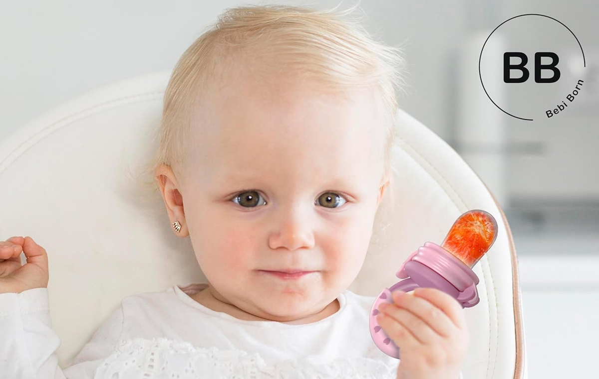 BEBI BORN gryzak podajnik na owoce dla dzieci 3-24m 3 ustniki