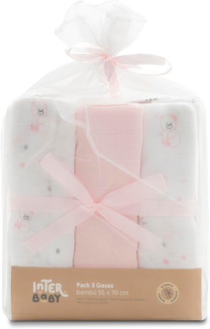 INTERBABY Bambus-Mullwindel-Unterlagen, 55 x 70 cm, 3 Stück
