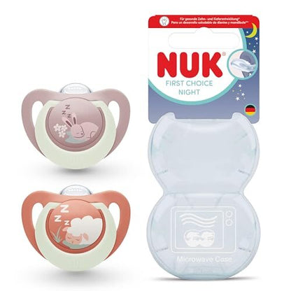 NUK First Choice Night smoczki uspokajające 6-18 mies.