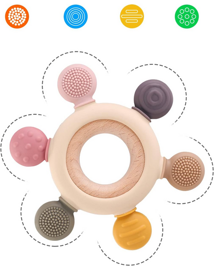 AKOLIK Silikon-Beißring mit Massagefunktion 10,8 cm 3 m+