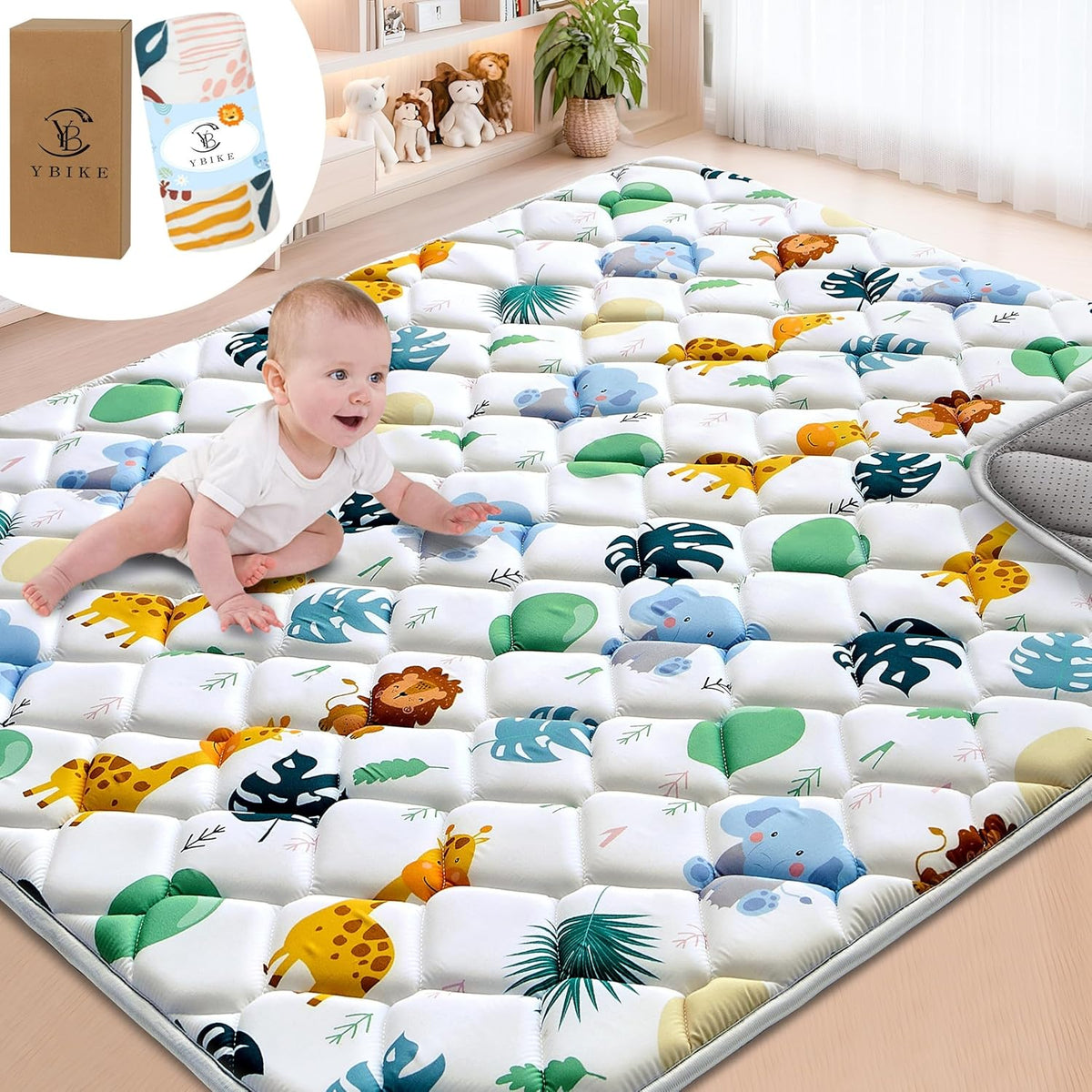 Spielmatte für Babys, rutschfeste Unterseite, 180x150