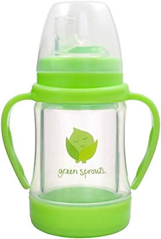 GREEN SPROUTS Sip & Straw Cup Trinklernbecher Glas Ausguss Strohhalm 6 m+