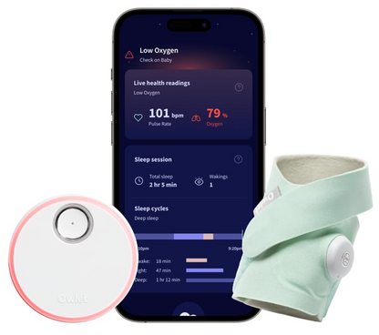 OWLET DREAM SOCK Pulsmesser Pulsoximeter 2-in-1 für Säuglinge 0-18 Monate