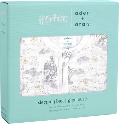 ADEN + ANAIS Harry Potter muślinowy śpiworek do spania 0-6msc 1TOG, 100% bawełna, letni