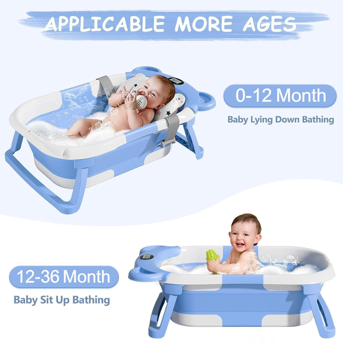 SUPERBE kompakte, faltbare Babywanne + Bärchen-Einlage